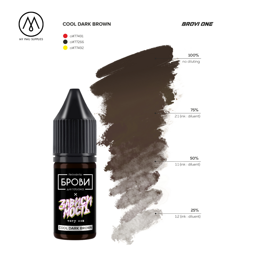 Brovi Cool Dark Brown Brow (Inorganic) Pigment